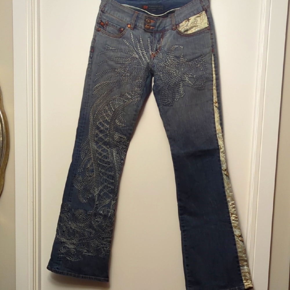 Classic Parasuco Dragon Design Stitching With Silk Ergonomic Jeans
